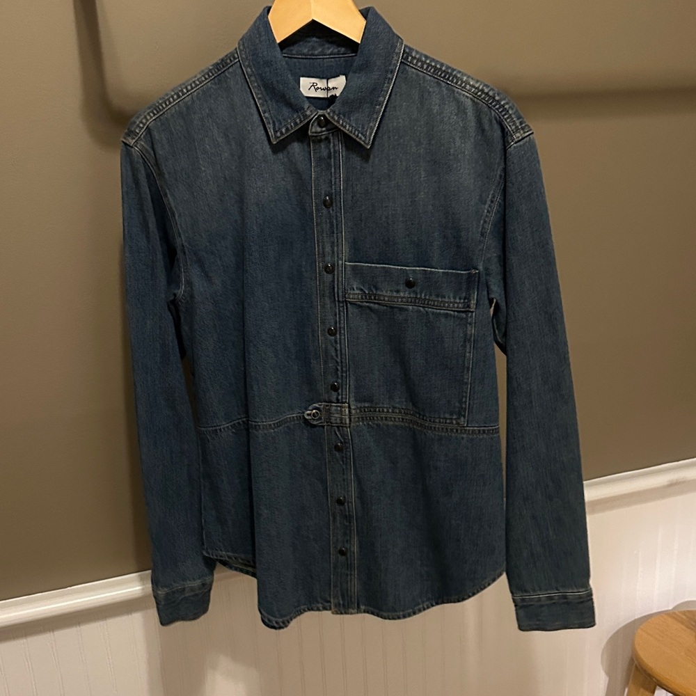 Rowan Women's Dark Blue Denim Button-Down Shirt